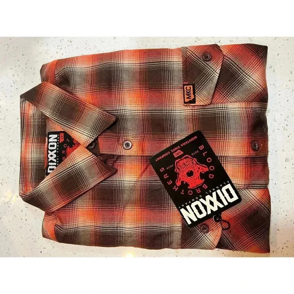 NWT DIXXON & montana knife company colab long sleeve flannel BLOOD brothers  2X - Picture 4 of 11